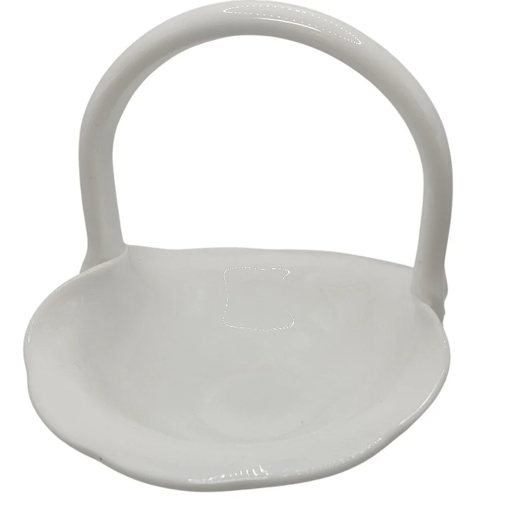 Vintage Milk Glass Basket With Handle Indiana Glass Constellation Pattern‎ SEE